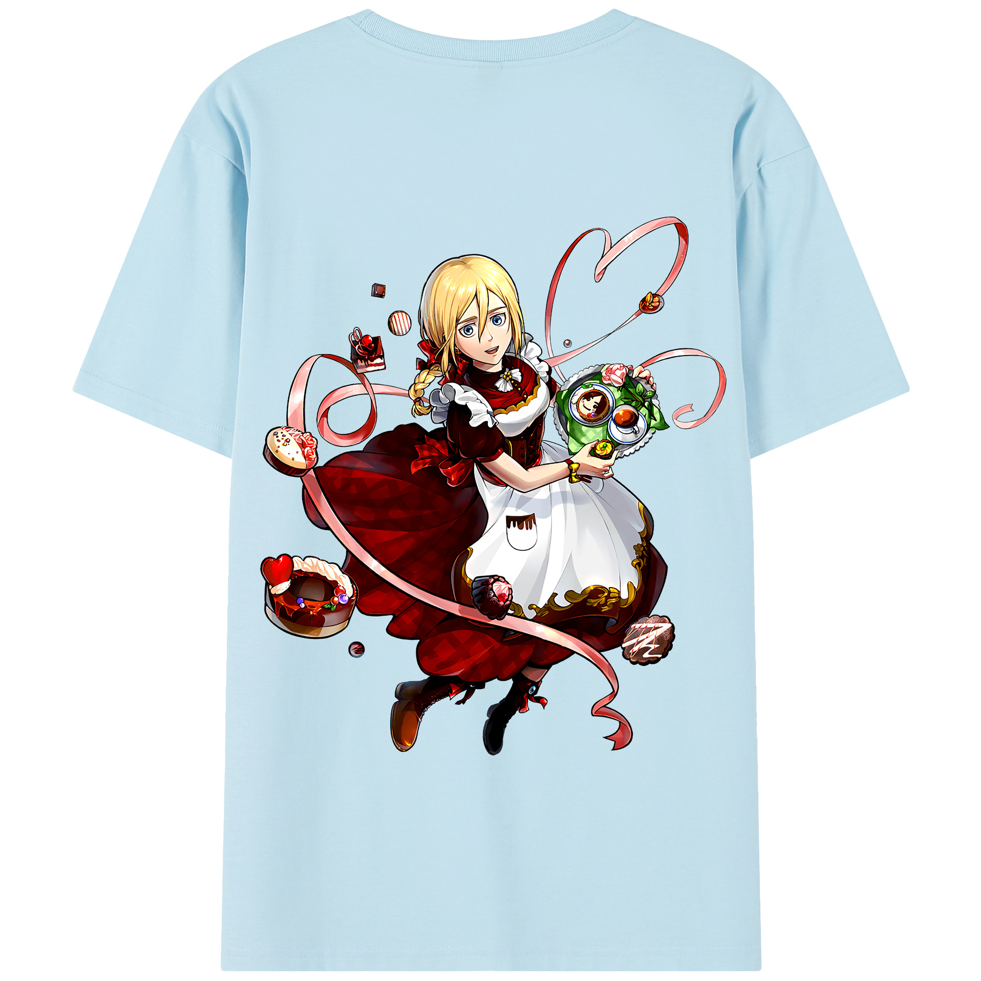 （画像用） 進撃の巨人 クリスタ·レンズ Attack on Titan Christa Lenz 綿100％半袖Tシャツ（背面プリント）